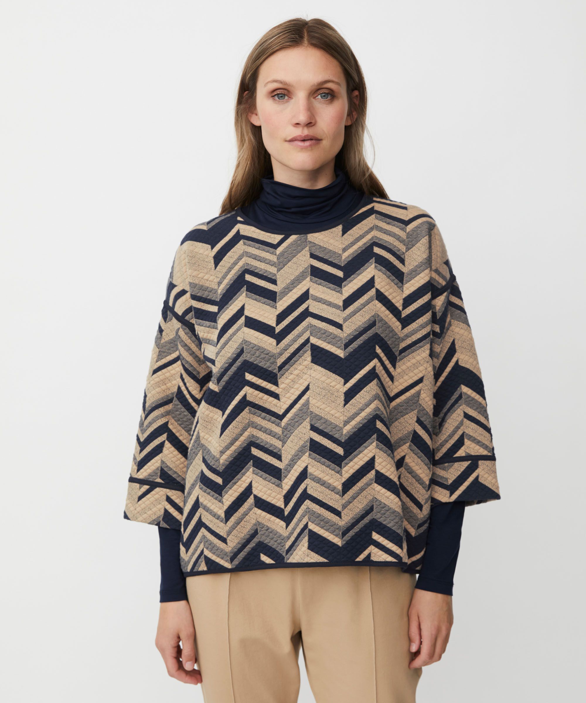 Shirt Mit 3/4-ärmeln Aus Strukturiertem Jersey, Travertine