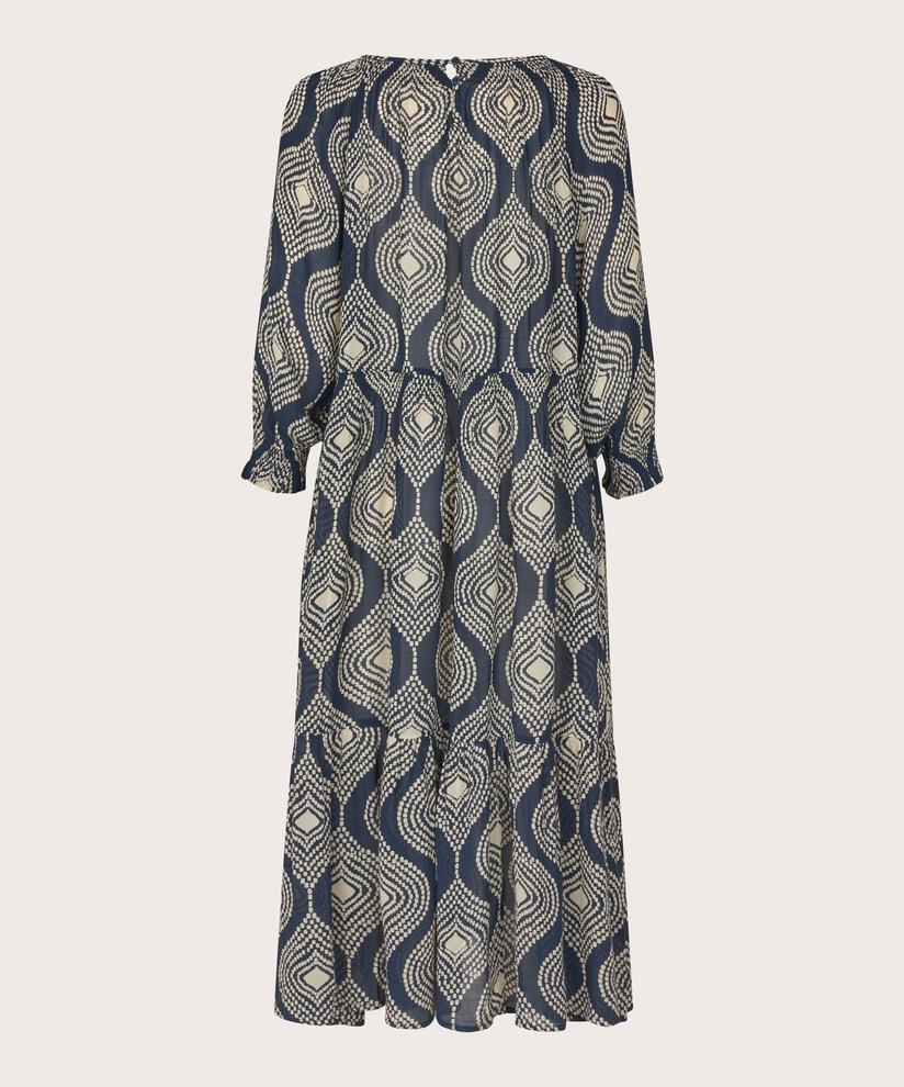 Kleid aus leicht transparenter Viskose mit Knöpfen am Hals, Mood Indigo