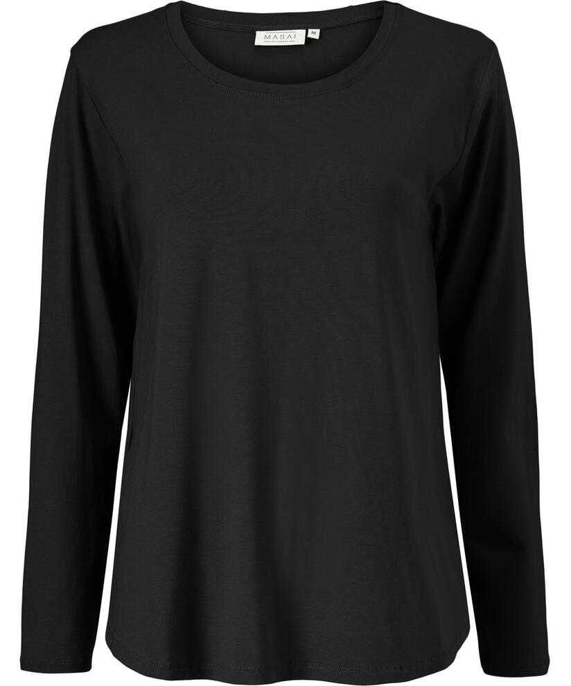 Shirt Mit Rundem Hals, Black