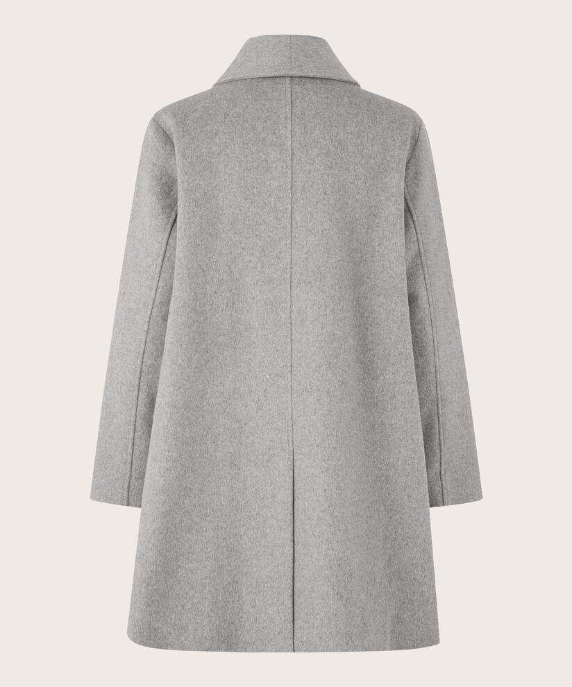 Wollmantel mit Thermofutter und Schlitz hinten, M. Grey mel.