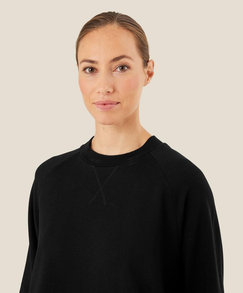 Langarmshirt aus Baumwollmix, Black