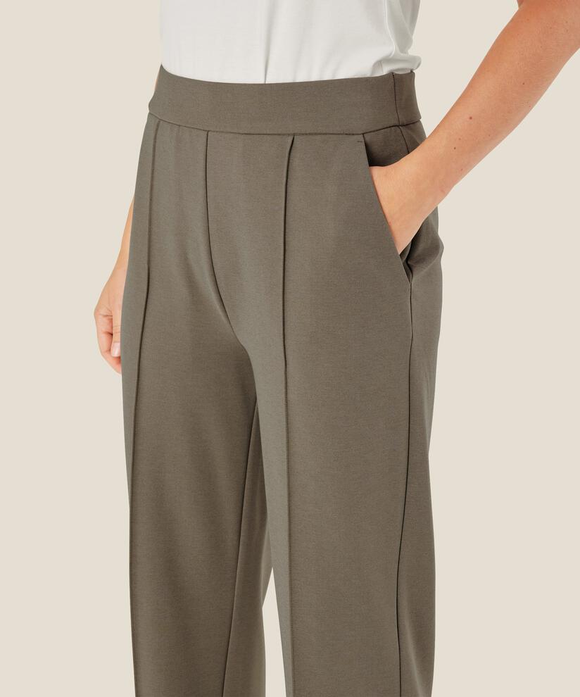 Jerseyhose Mit Aufgenähten Bügelfalten, Mink melange