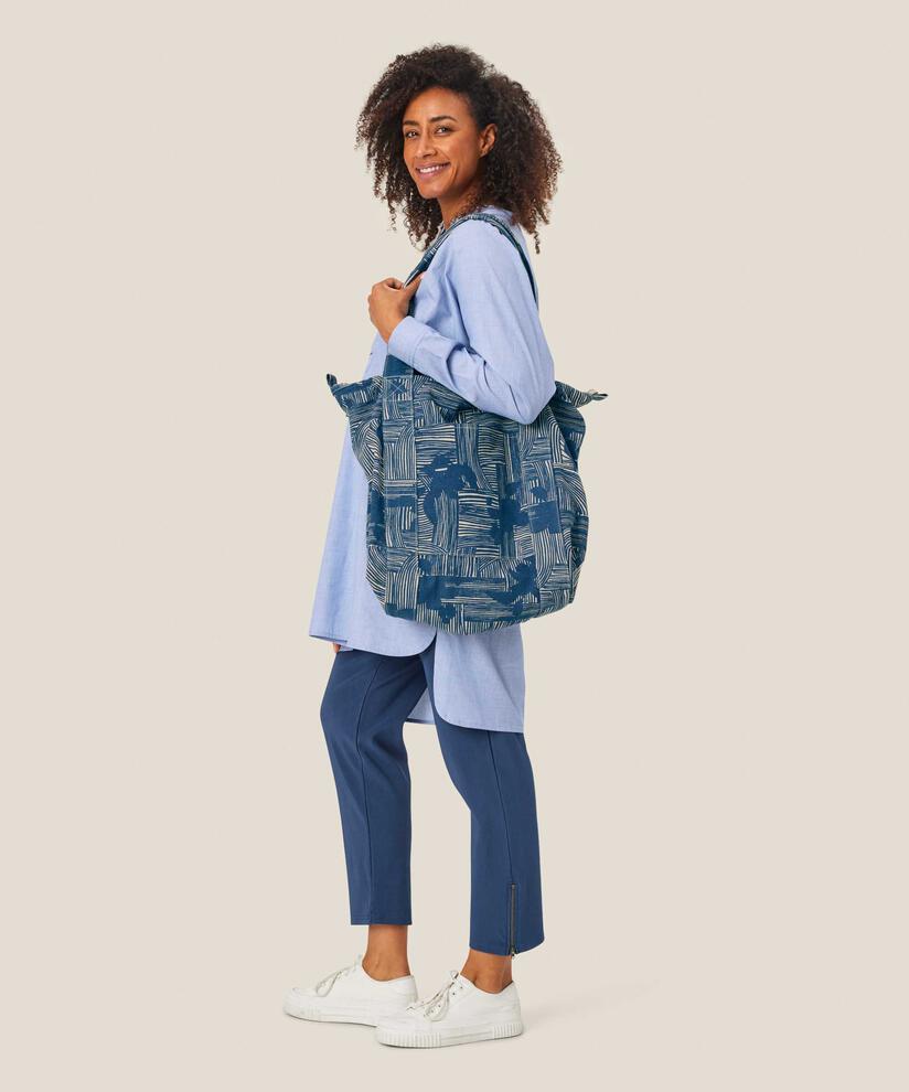 Großer Canvas-Shopper mit Reißverschluss, Sargasso Sea