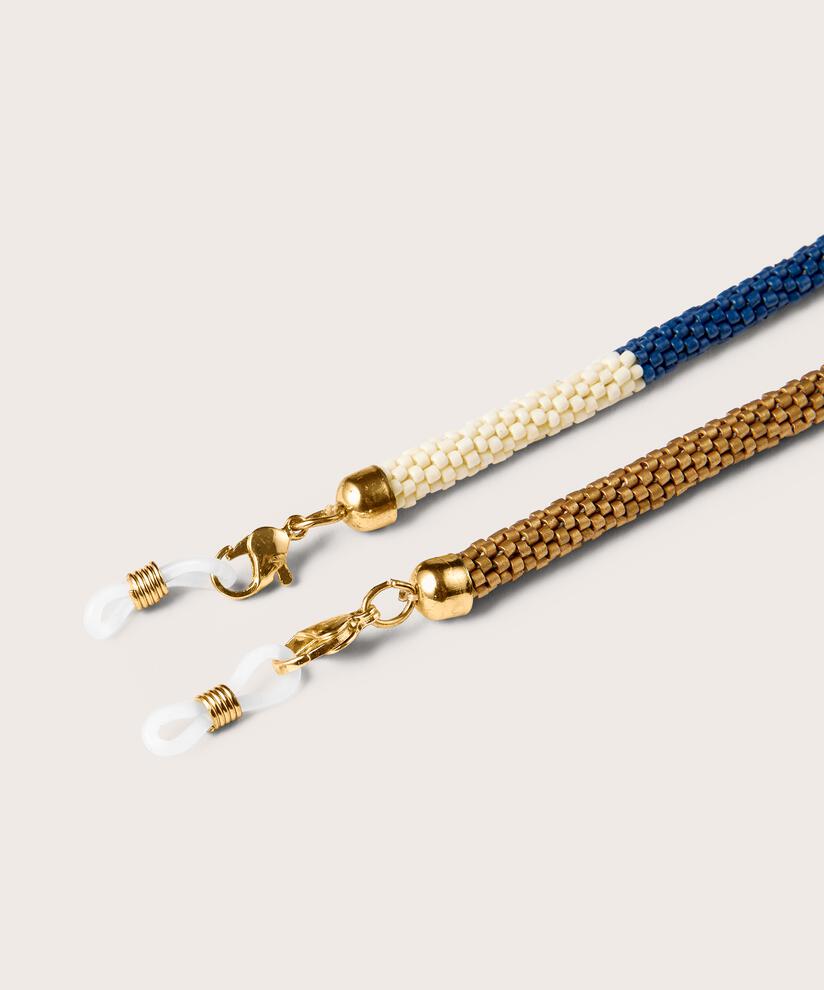 Brillenband mit kleinen Glasperlen, Four Clover