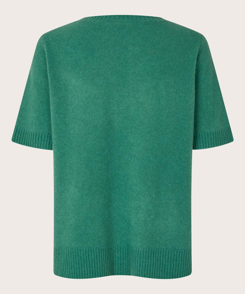Kurzärmliger Strickpullover aus Wolle, D. Grass Green