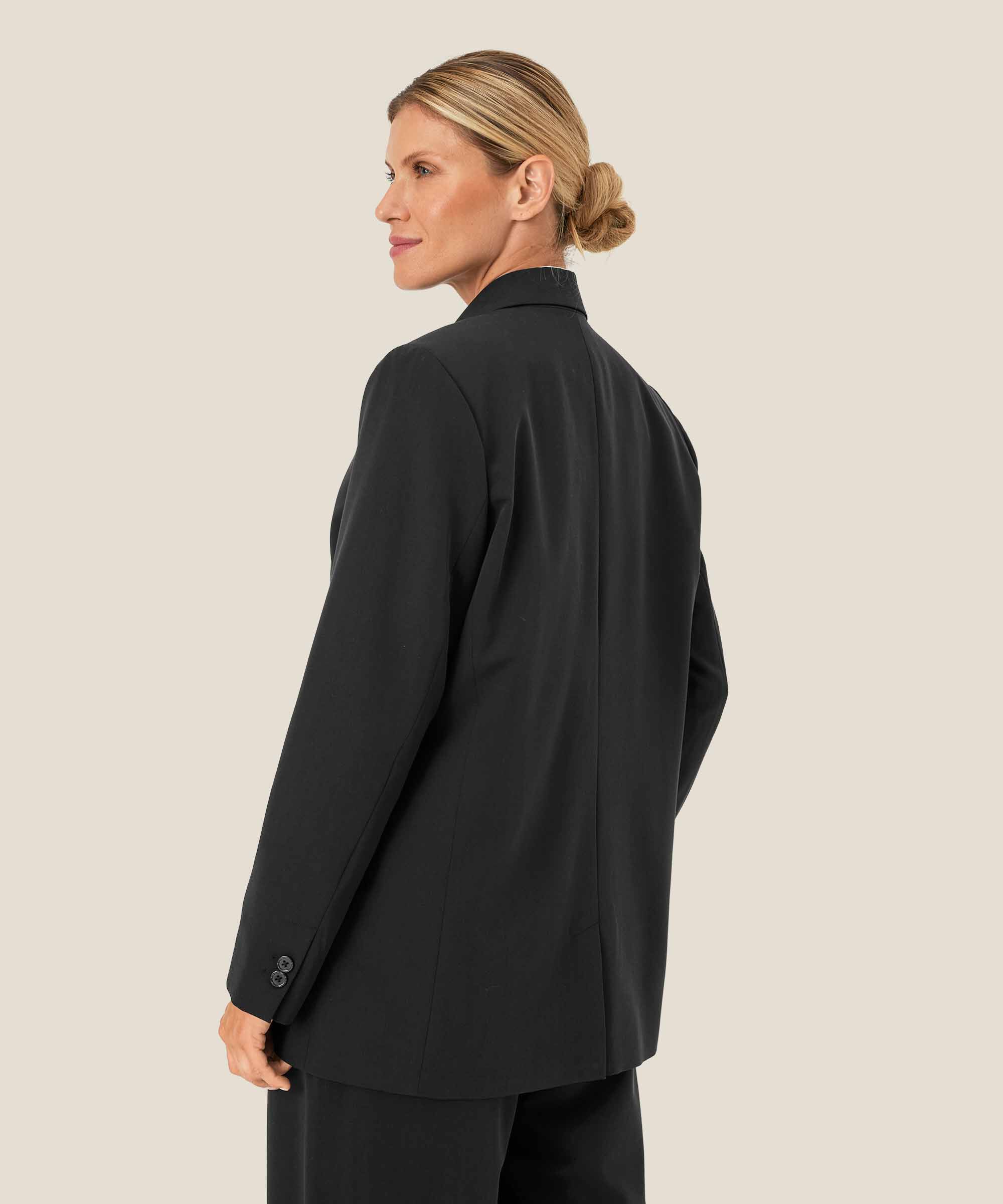 Blazer mit Revers und Knöpfen, Black