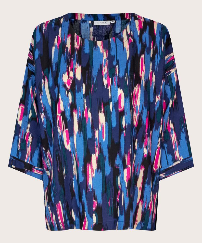 Viskosebluse Mit 3/4 Ärmeln, Federal Blue