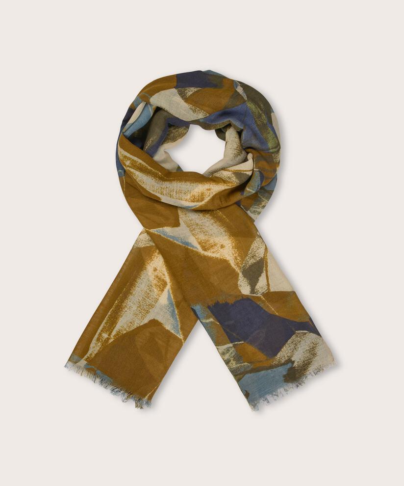bedruckter Schal aus Wollmischung, Bijou Blue