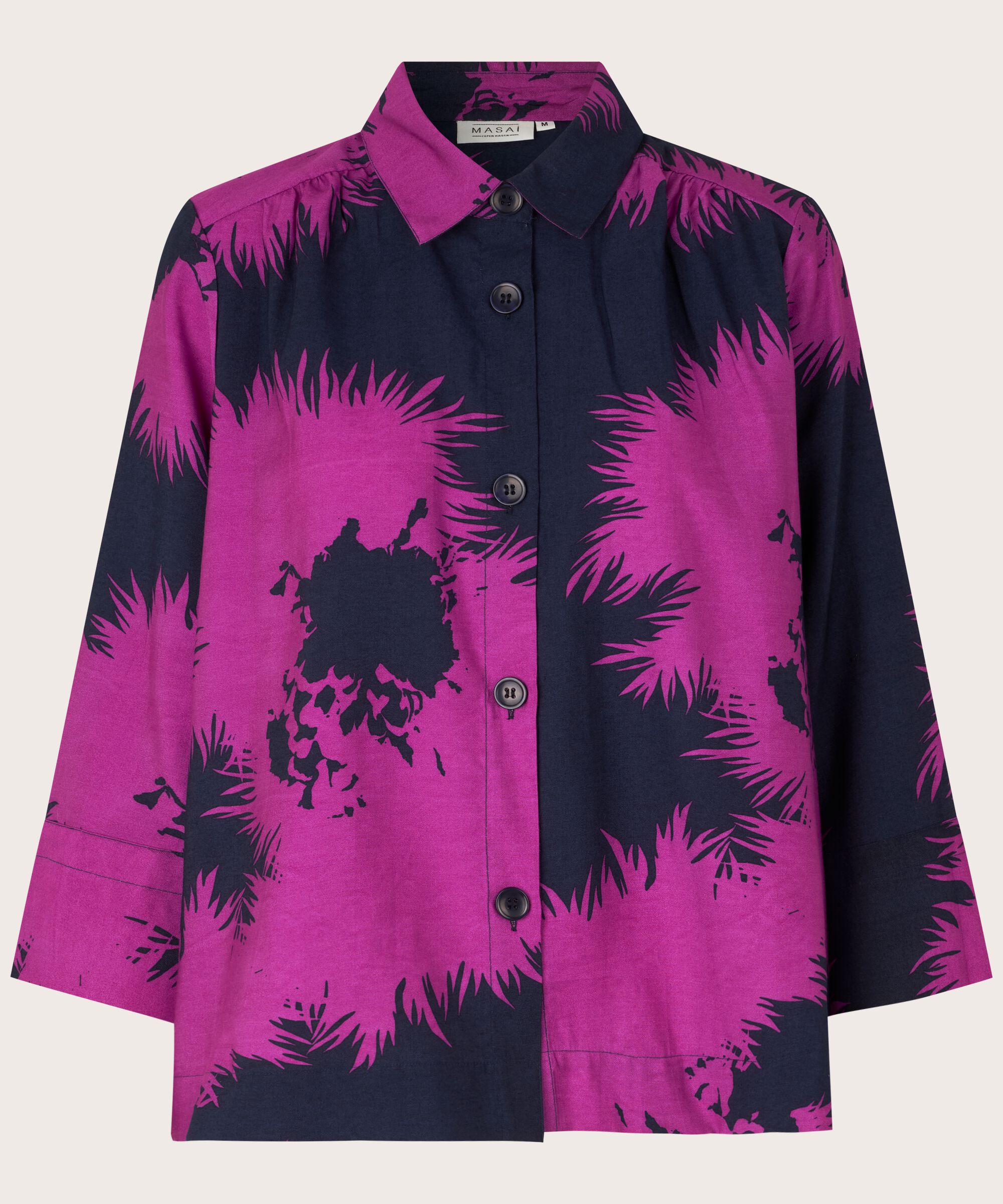 Button-Down-Hemdbluse aus Baumwolle, Wild Aster