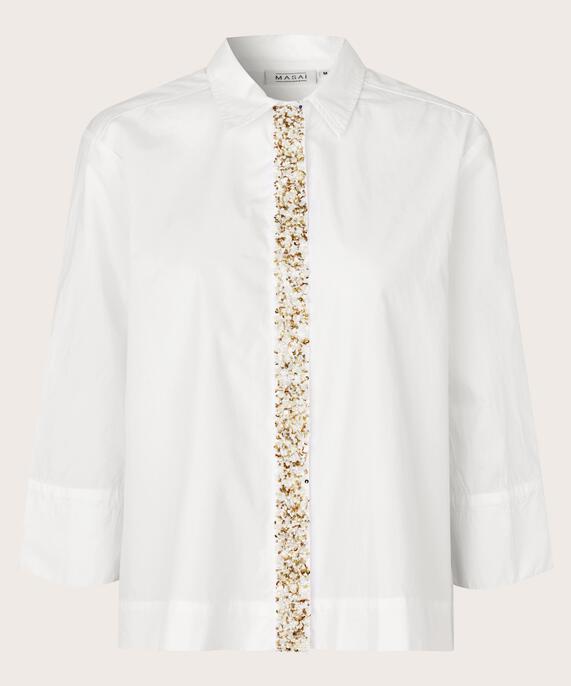Hemd mit verziertem Knopfverschluss, White