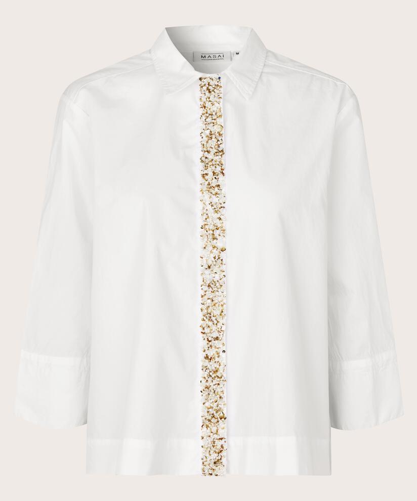 Hemd mit verziertem Knopfverschluss, White