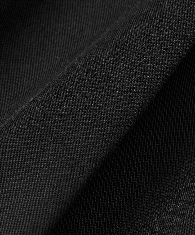 Hose mit weitem Bein, Bügelfalten und Eingrifftaschen, Black