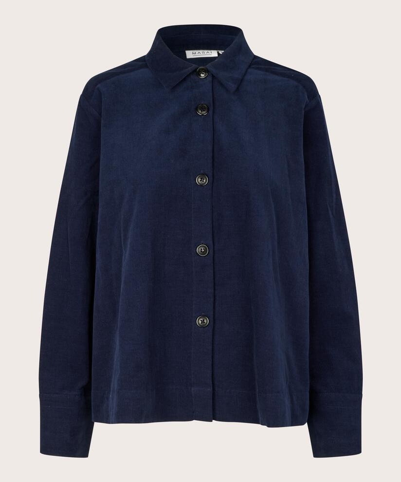Samthemdjacke mit Kragen, Navy Blazer