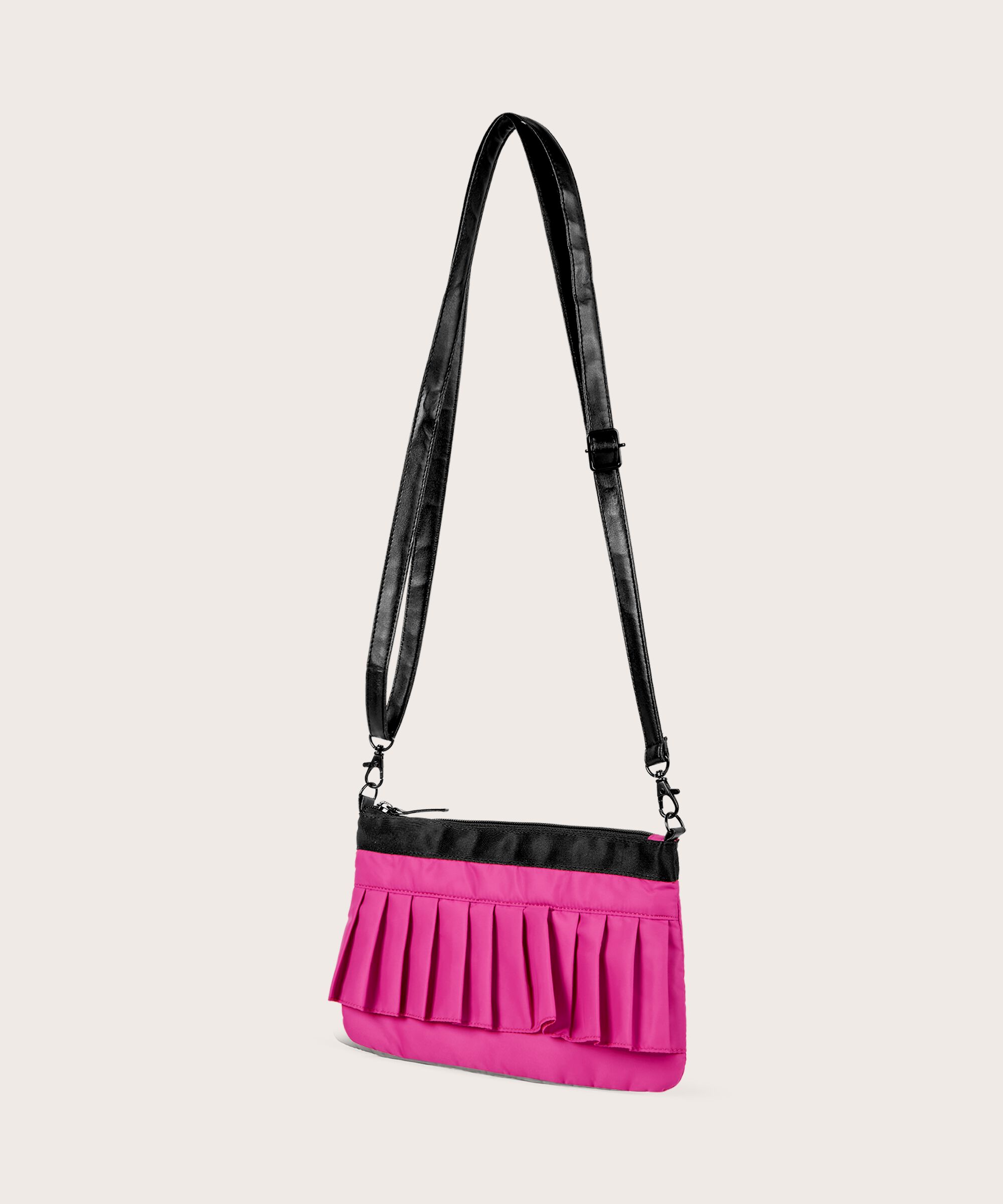 Nylontasche mit Rüschen, Fuchsia Red