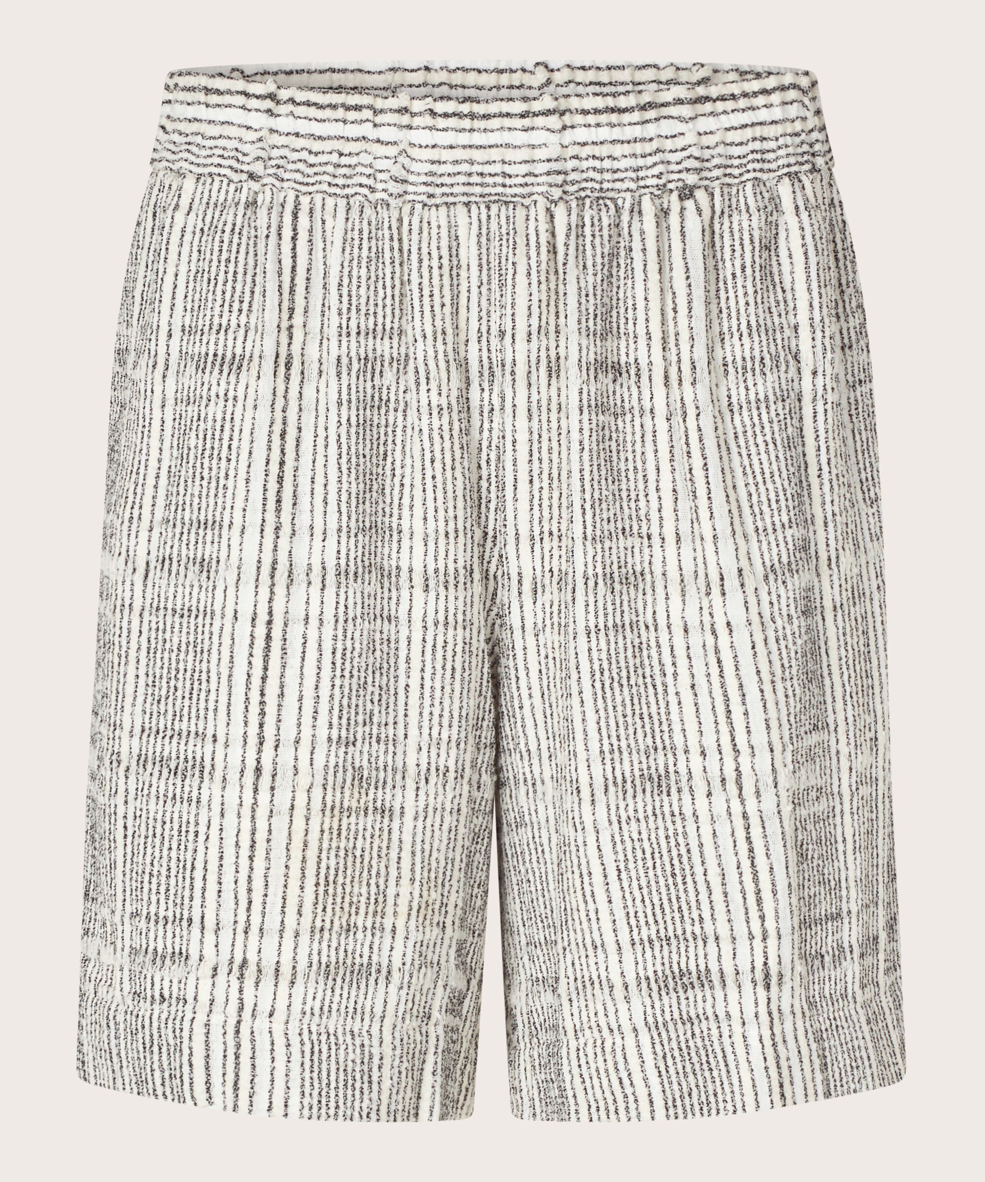 Karierte Shorts aus Baumwollmischung mit elastischem Bund, Fog