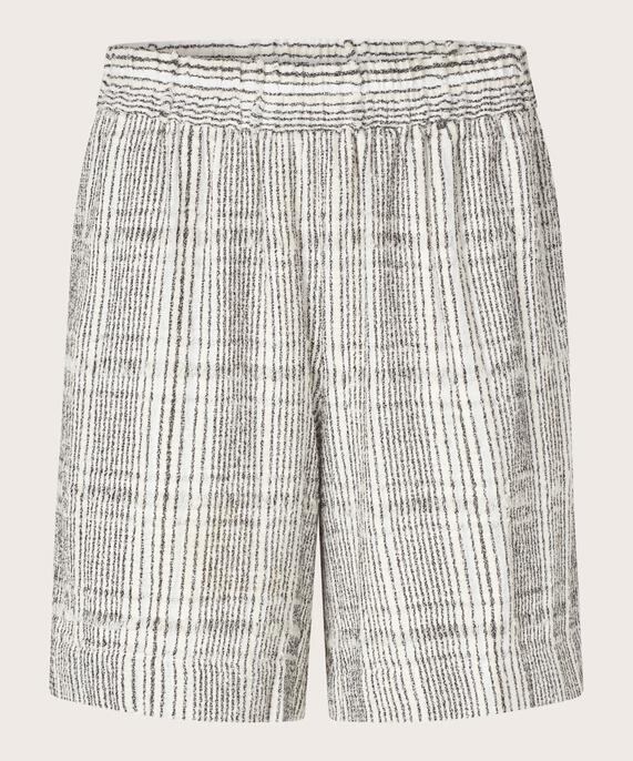 Karierte Shorts aus Baumwollmischung mit elastischem Bund, Fog