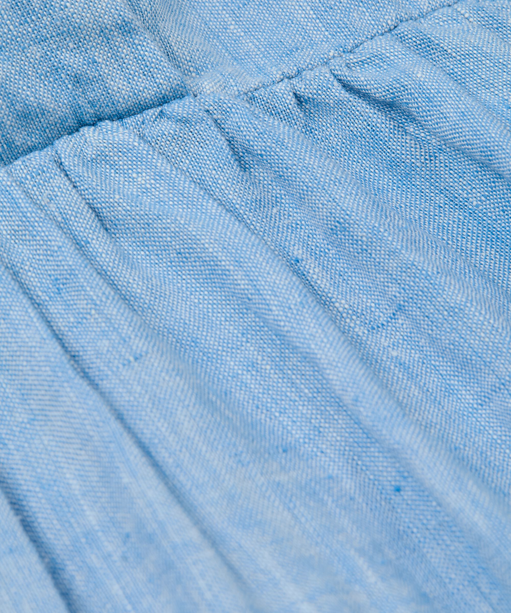 Langes Leinenkleid mit Kragen und Seitenschlitz, Marina