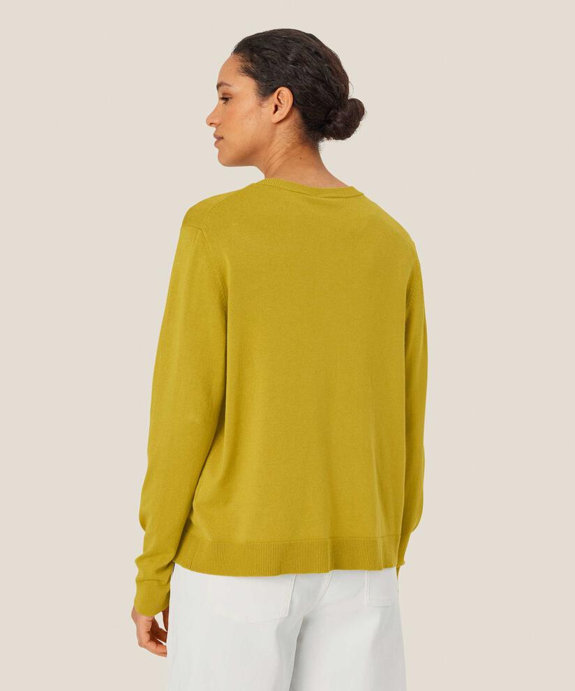 Feinstrick-cardigan Mit Rundhalsausschnitt, Burnish Gold