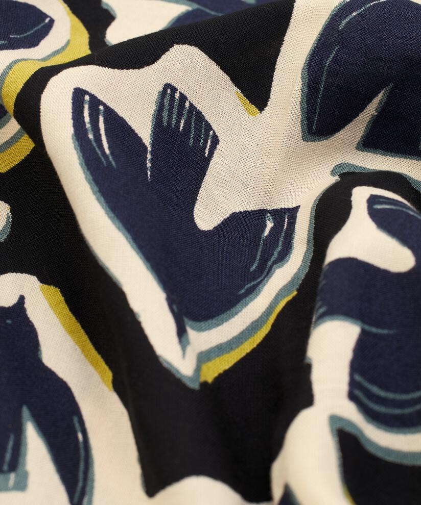 Langärmelige Viskose-tunika Mit Seitenschlitz, Maritime Blue