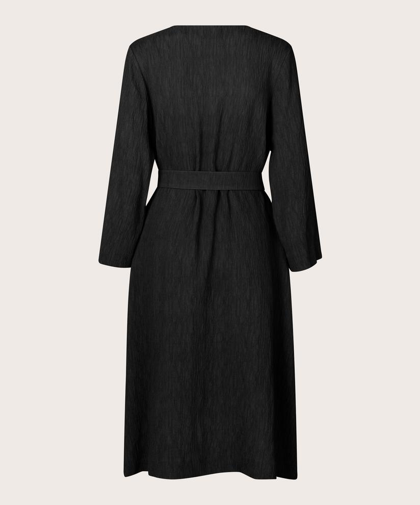 Kleid mit tiefem V-Ausschnitt und Krawatten, Black
