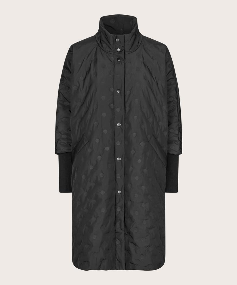 Übergangsmantel mit Knopfverschluss, Black
