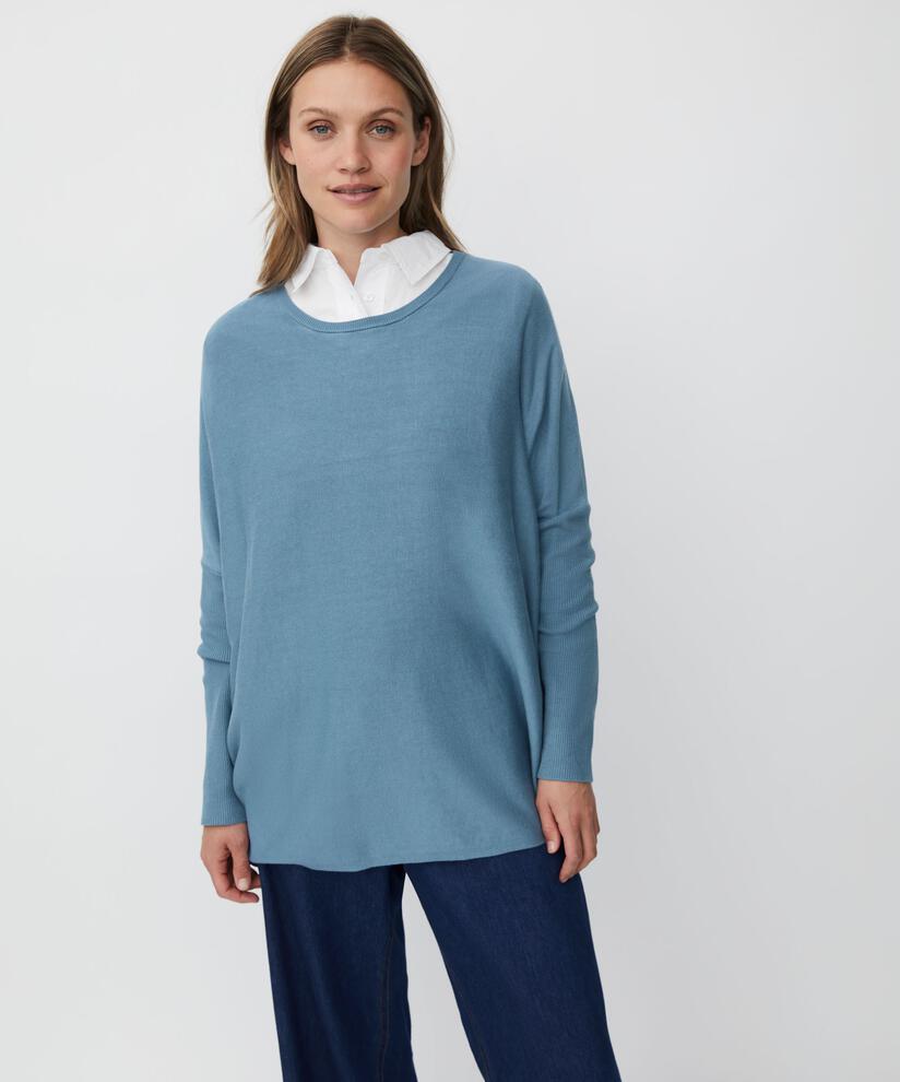 Oversize-pullover Mit Schmalen Ärmeln, Proven Blue