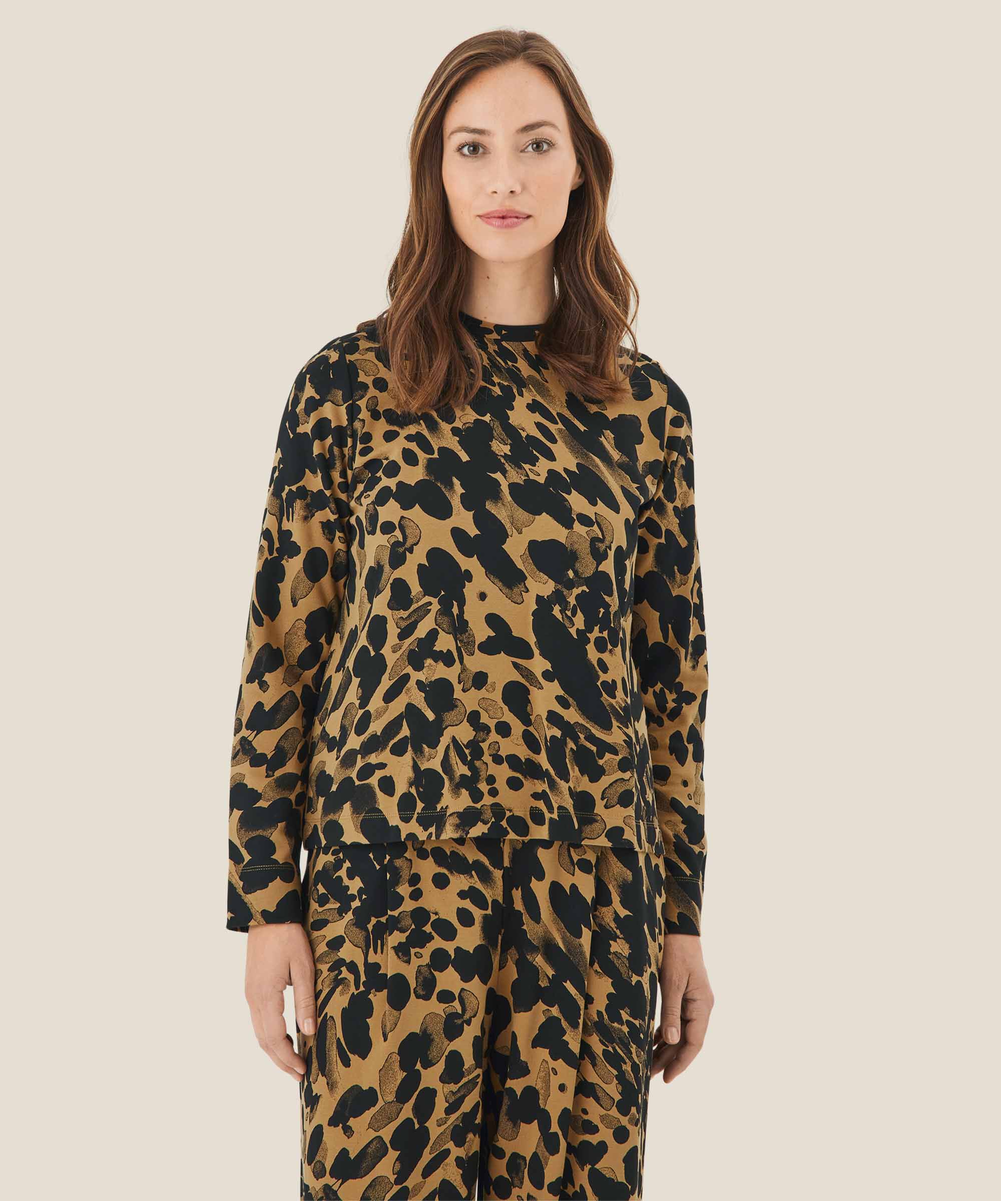 Bedrucktes Shirt mit Reißverschluss, Dijon