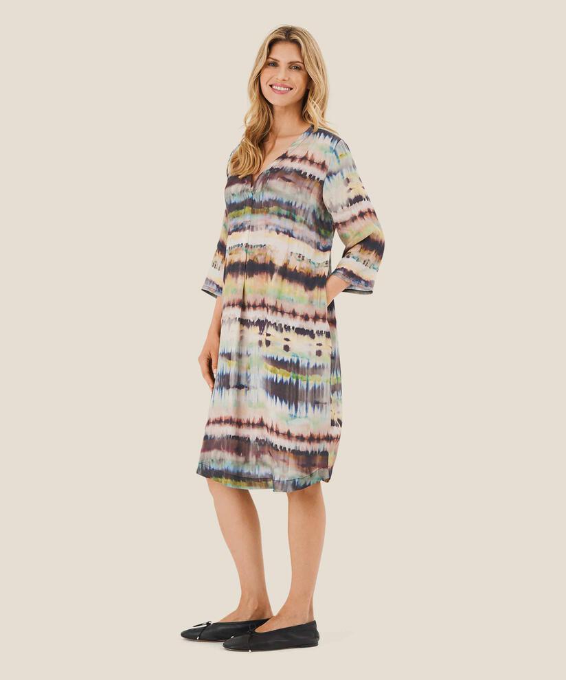 Kleid mit V-Ausschnitt und Taschen, Misty Rose