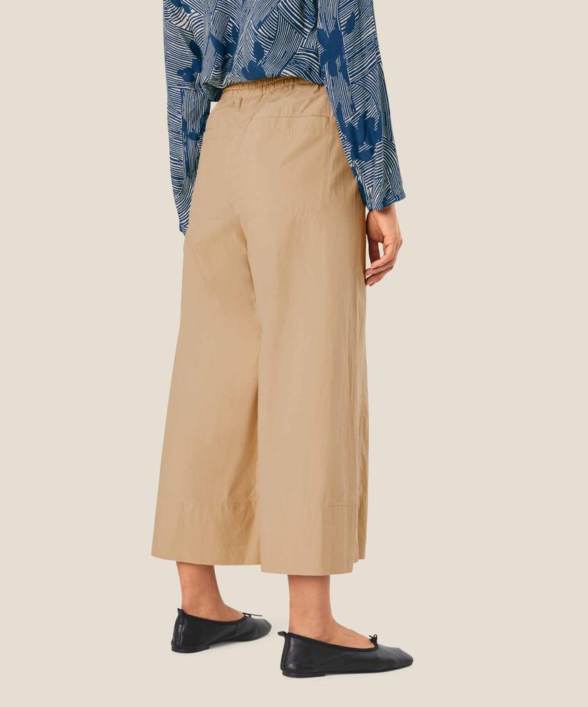 Baumwollhose mit weitem Bein und elastischem Bund, Safari