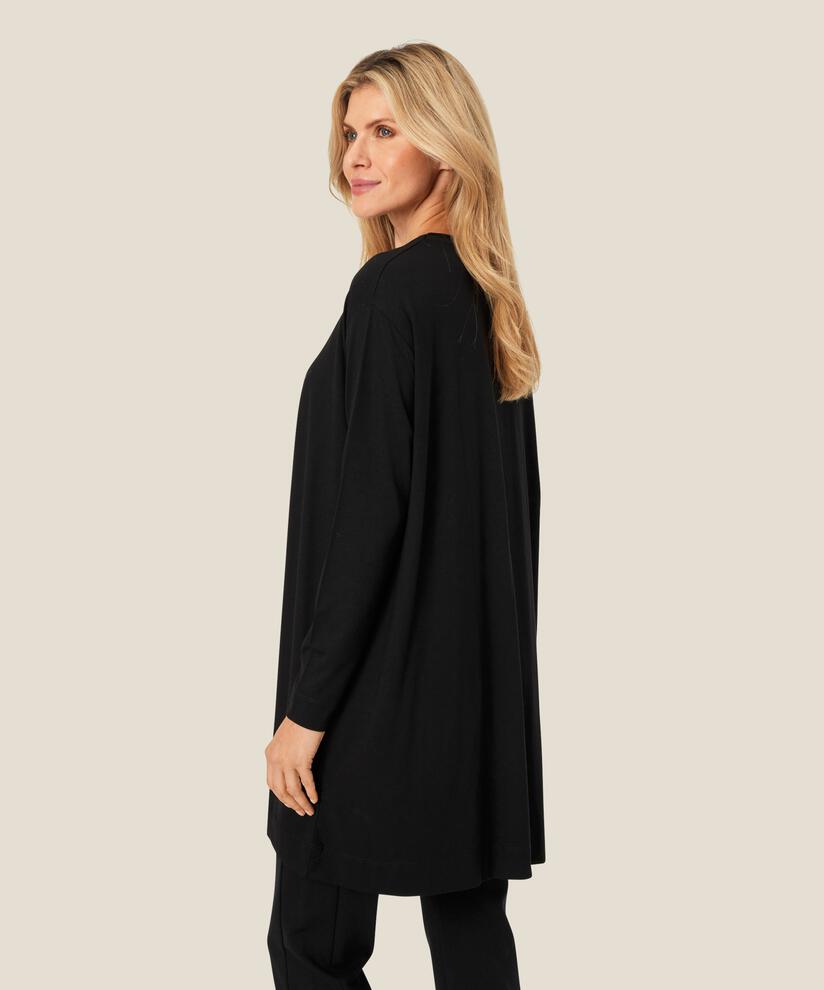 Jersey-Tunika mit langen Ärmeln, Black