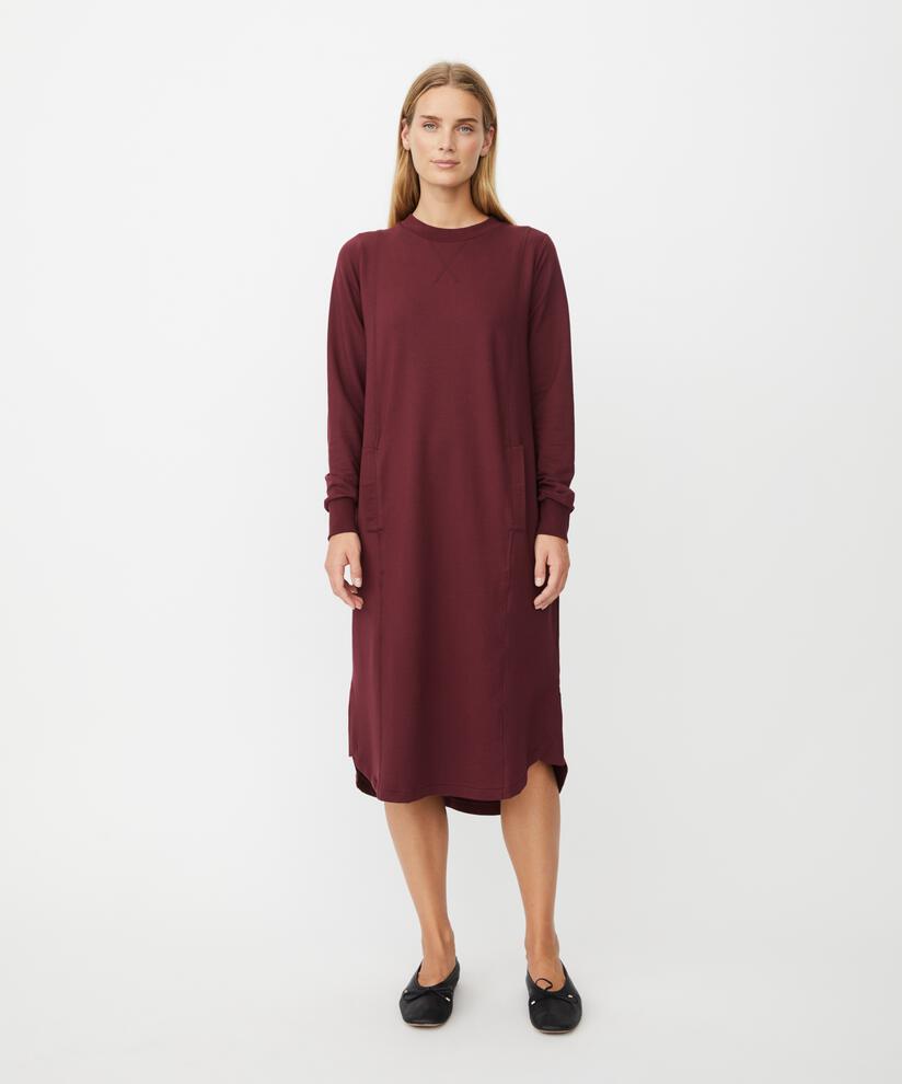 Jerseykleid mit Eingrifftaschen vorne, Tawny Port