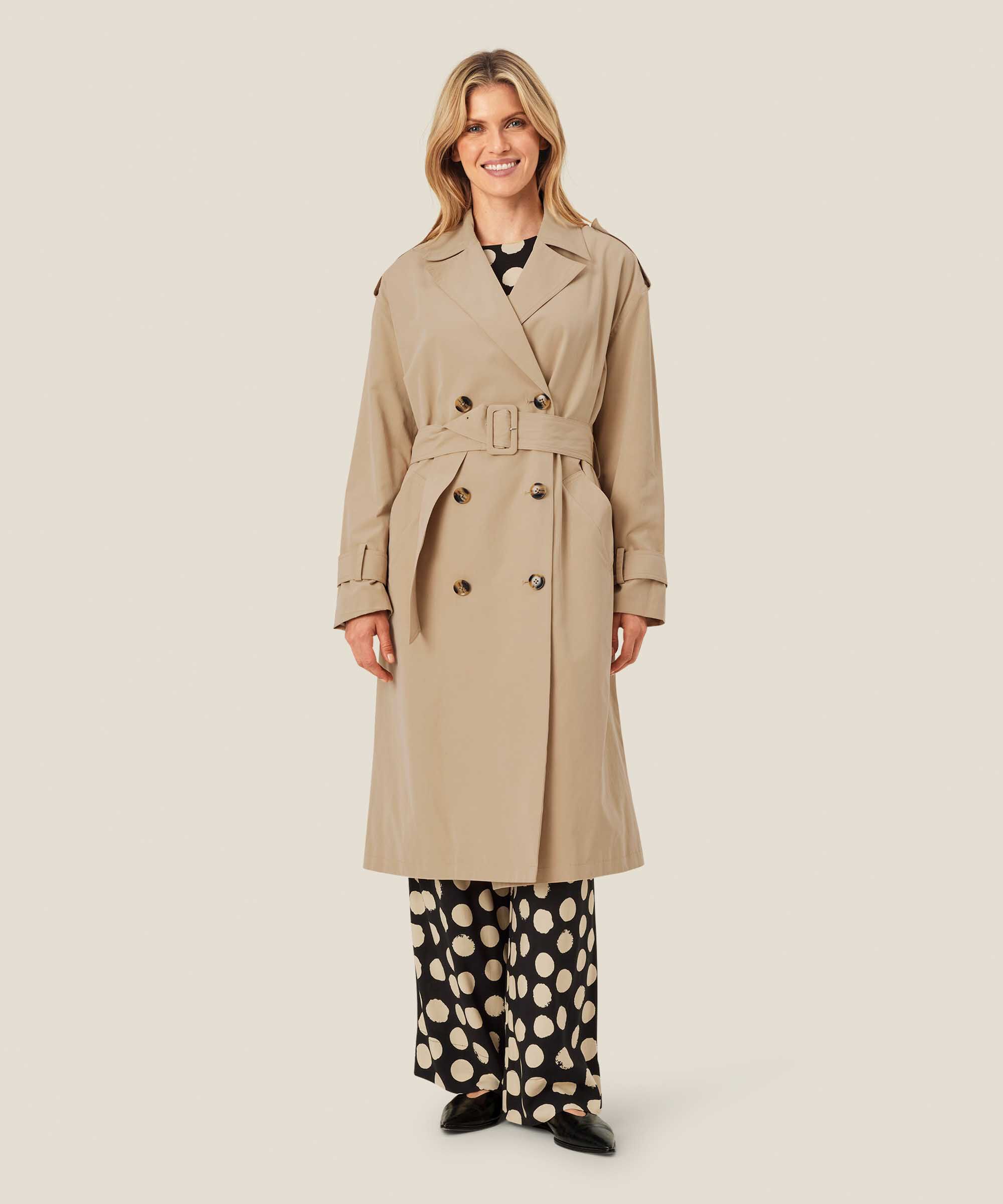 Trenchcoat mit zweireihigem Knopfverschluss, Safari