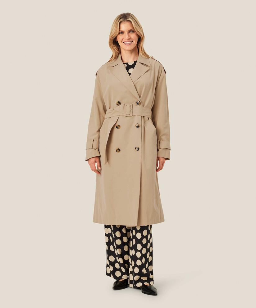 Trenchcoat mit zweireihigem Knopfverschluss, Safari