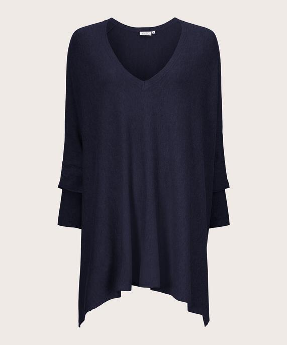 Oversize-Strickpullover mit schmalen Ärmeln, Navy