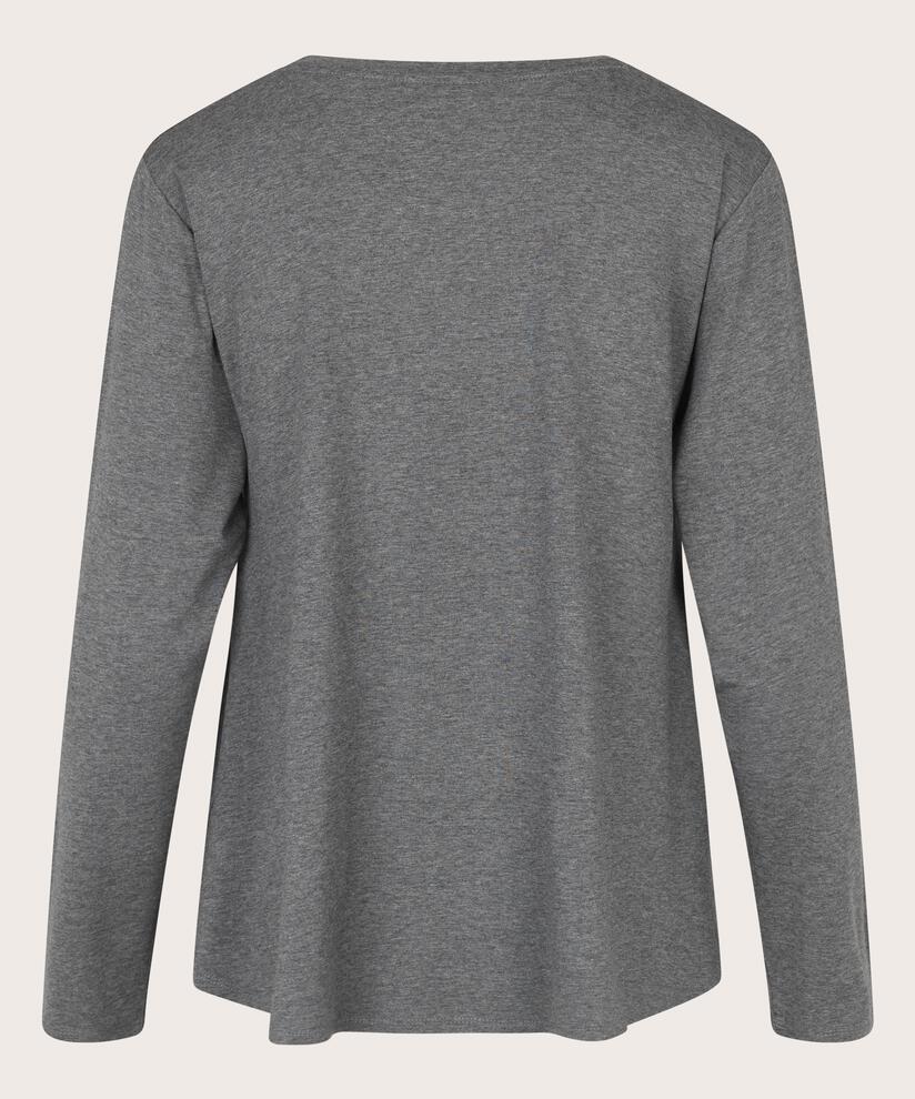 Shirt Mit Rundem Hals, D. Grey mel.
