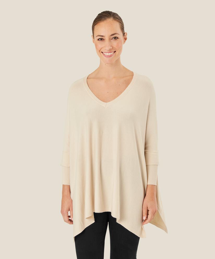 Oversize-Strickpullover mit schmalen Ärmeln, Whitecap