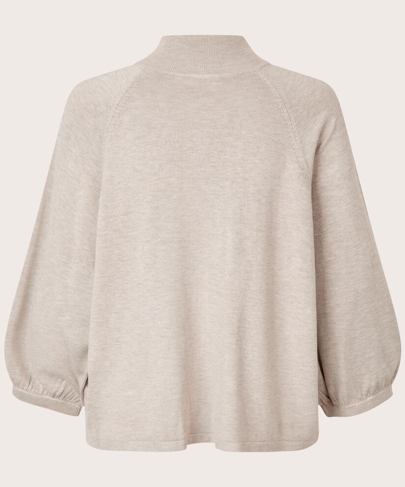 Cardigan mit breiten Ärmeln und kleinem Kragen, Plaza Taupe
