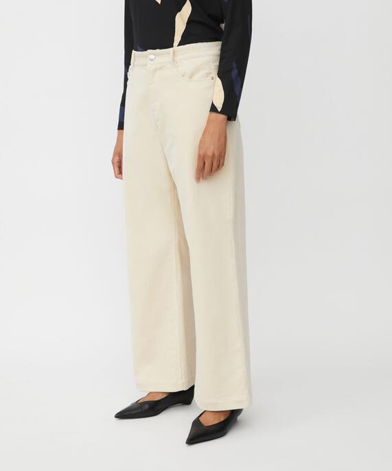 Cordhose mit weitem Bein und festem Bund, Fog