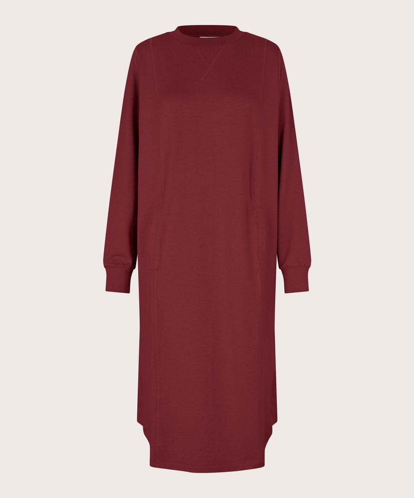 Jerseykleid mit Eingrifftaschen vorne, Tawny Port