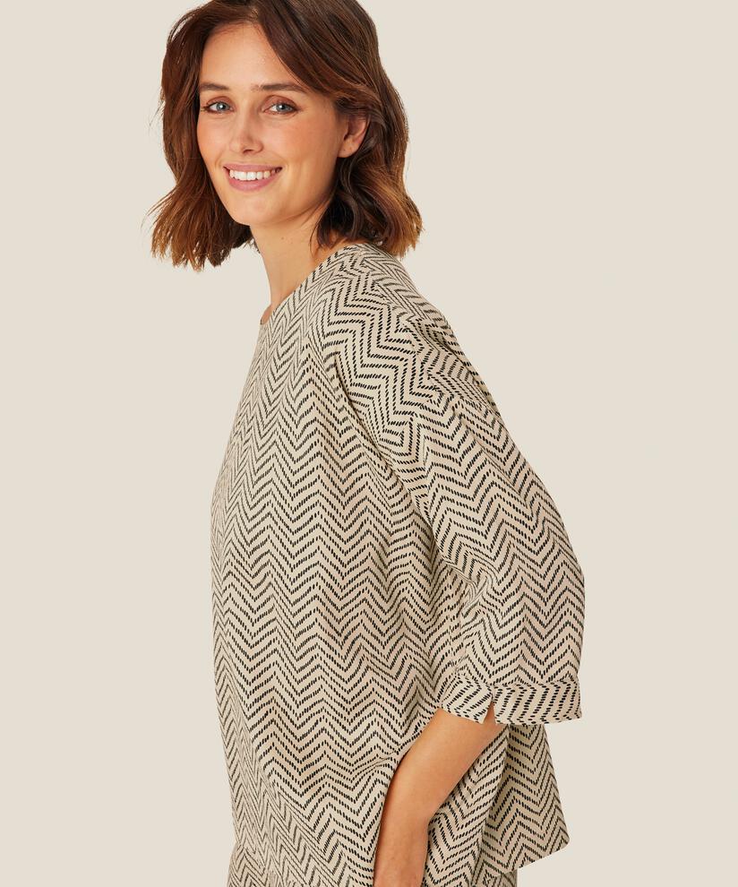 Viskosebluse Mit 3/4 Ärmeln, Fog