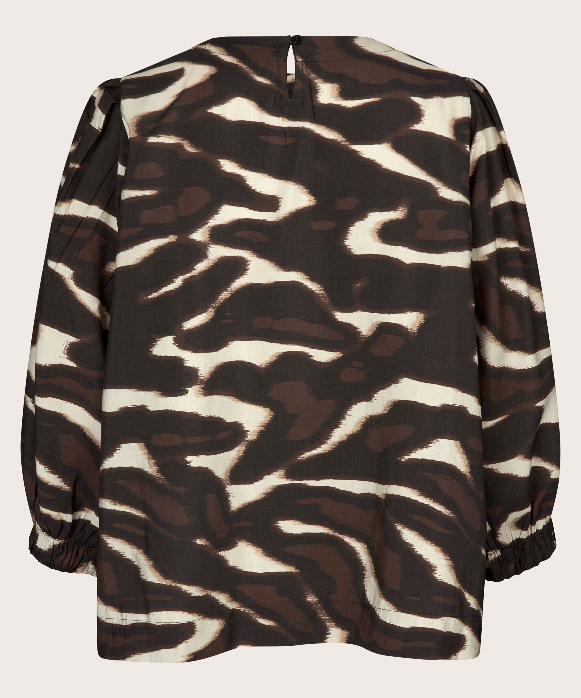 Viskosebluse Mit Rundhalsausschnitt, Coffee Bean