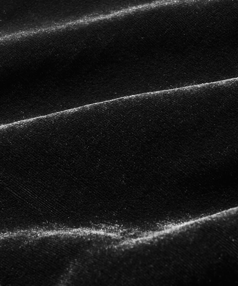 Velourshose mit genähter Druckfalte, Black