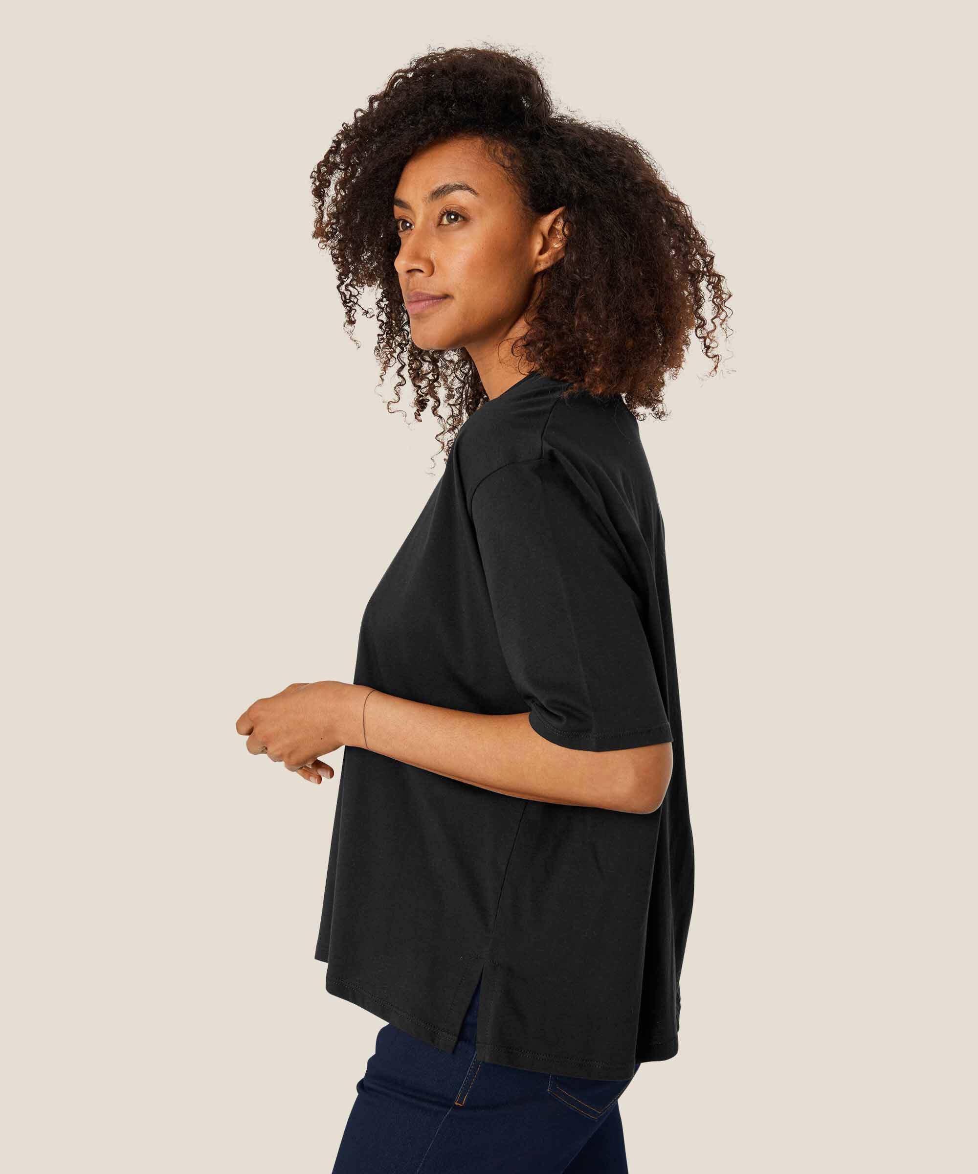 T-shirt Mit Rundhals, Black