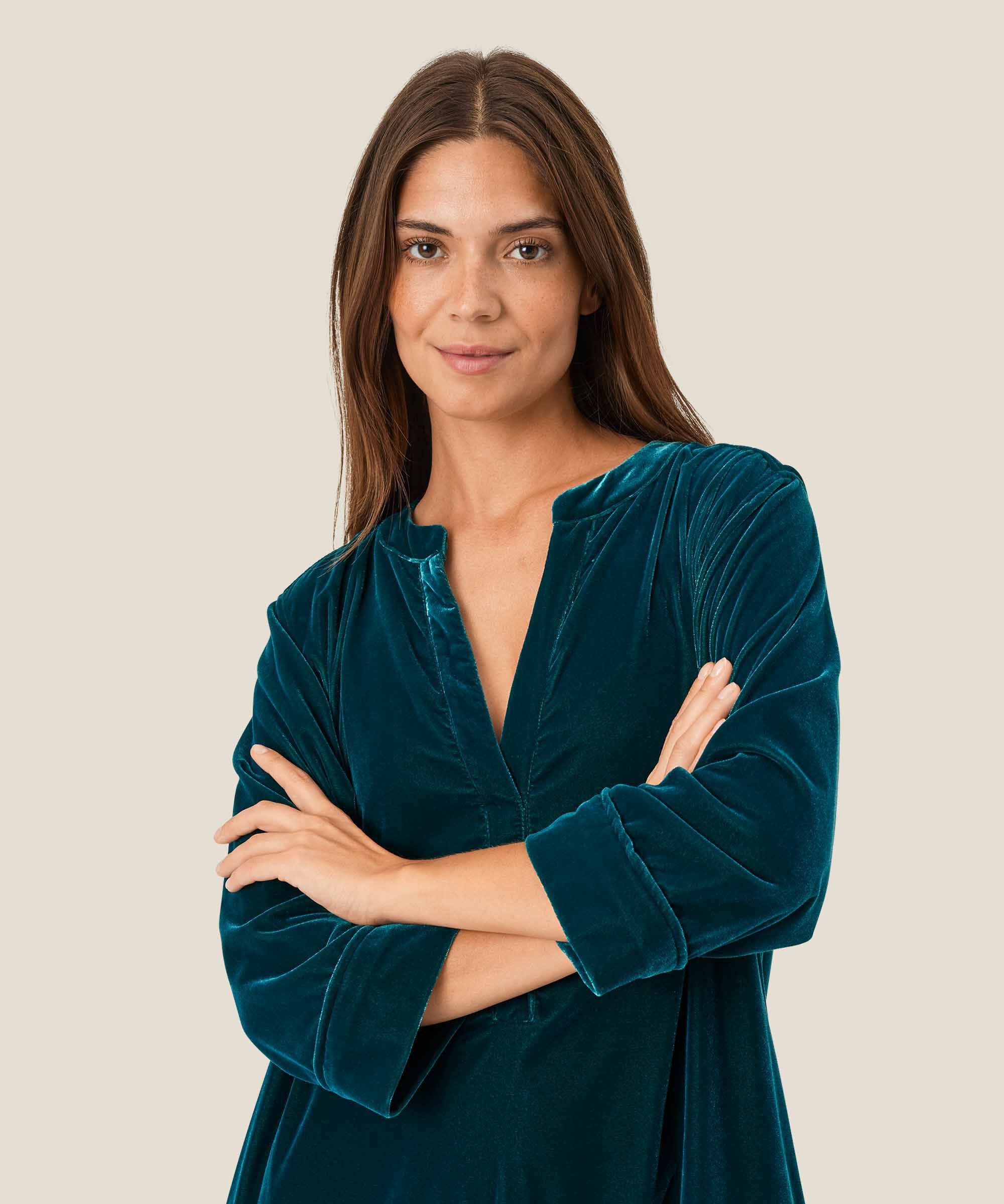 Velourskleid Mit V-ausschnitt, Reflect Pond