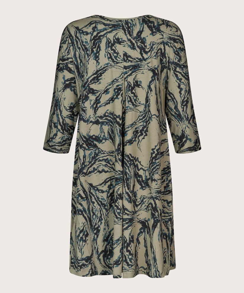 Jersey-tunika Mit Rundhals Und Eingrifftaschen, Vetiver