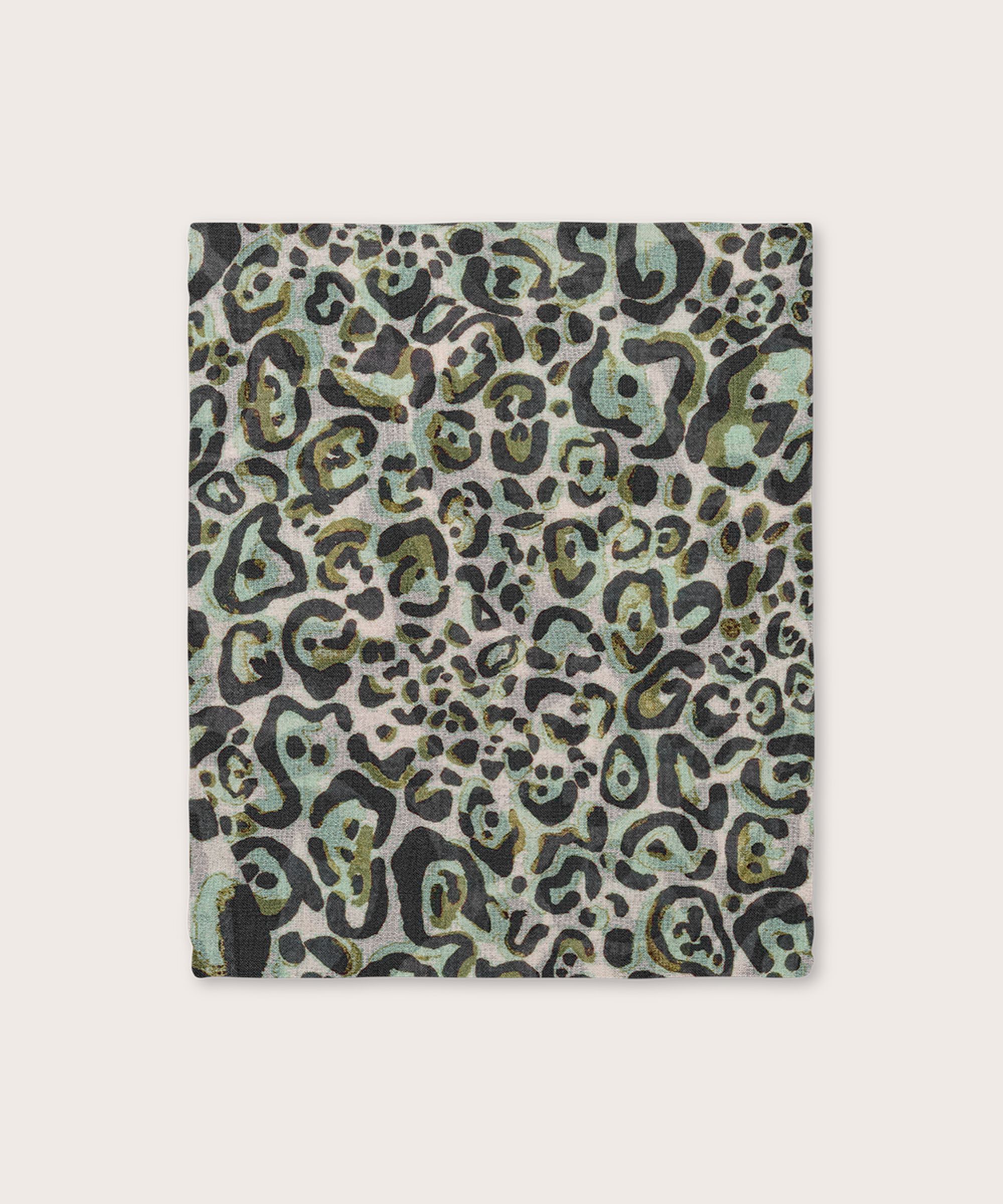 Schal mit Leopardenmuster , D. Lichen Green