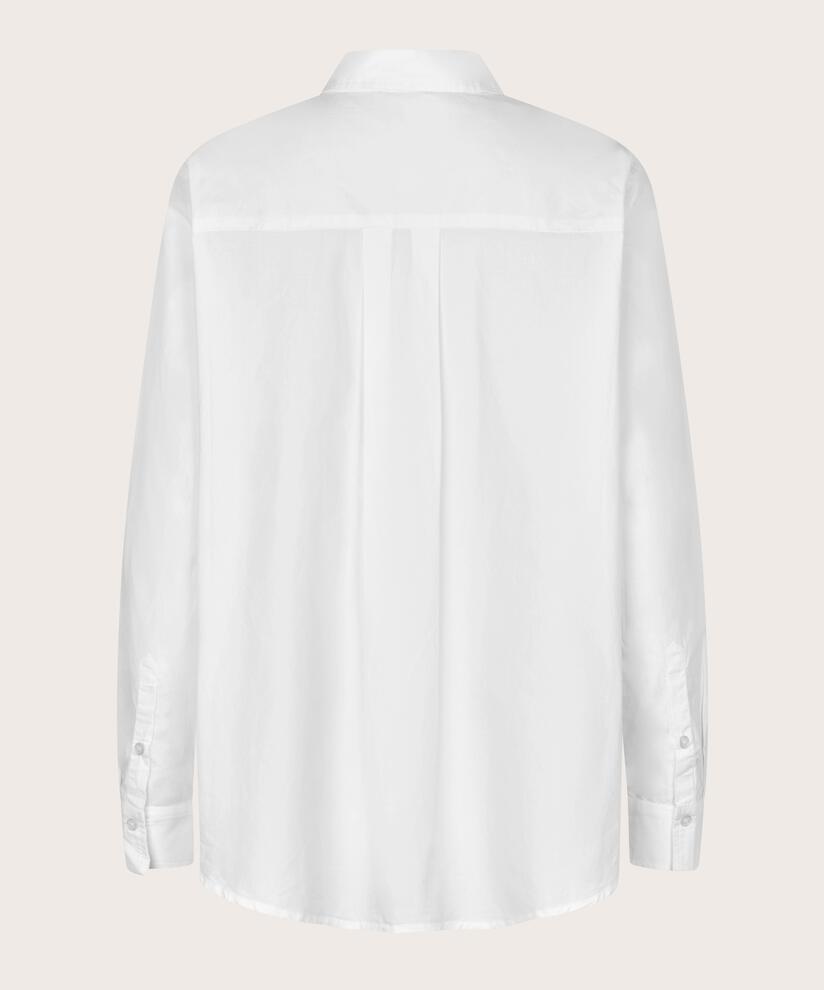 Baumwollhemd mit längerem Rücken, White
