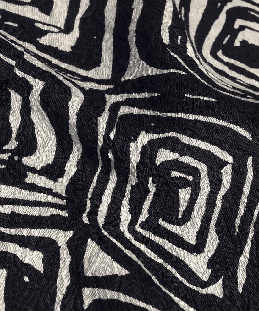 Bedrucktes Hemdblusenkleid aus Viskose mit Seitenschlitz, Black