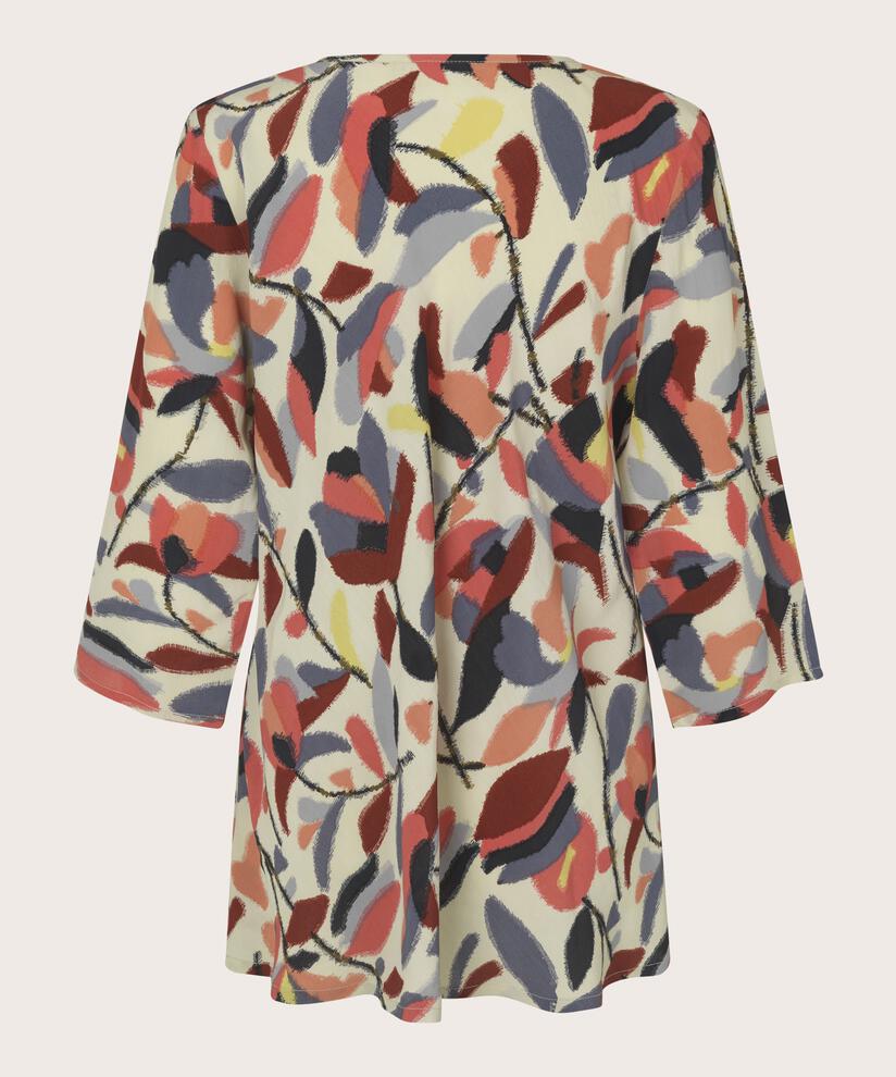 Viskosebluse mit V-Ausschnitt, Calypso Coral