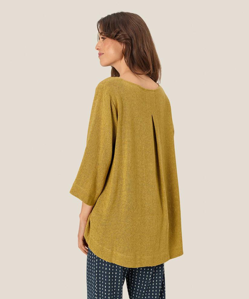 Bouclé-Bluse mit 3/4-Ärmeln, Burnish Gold
